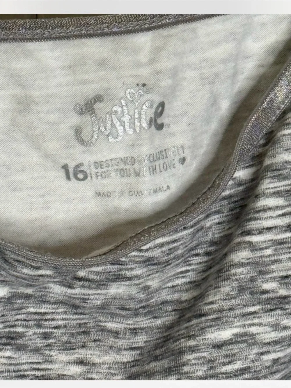Justice Gray Space-Dyed Camisole Tank Top